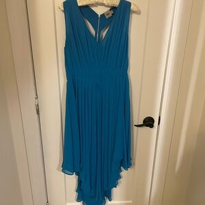 ASOS Blue Asymmetrical Ruched Midi Dress